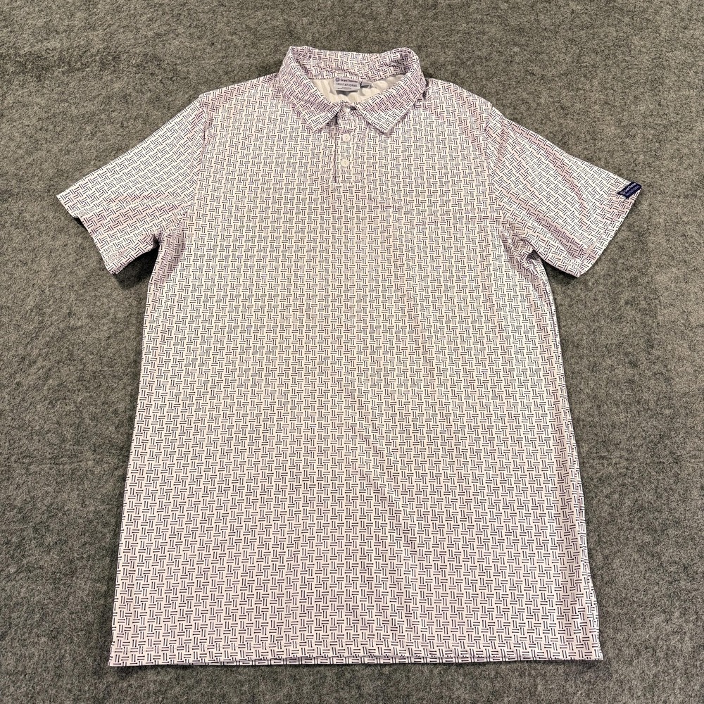Grant Thornton Invitational Shirt‎ Mens Small White Purple Golf Polo Foray Print